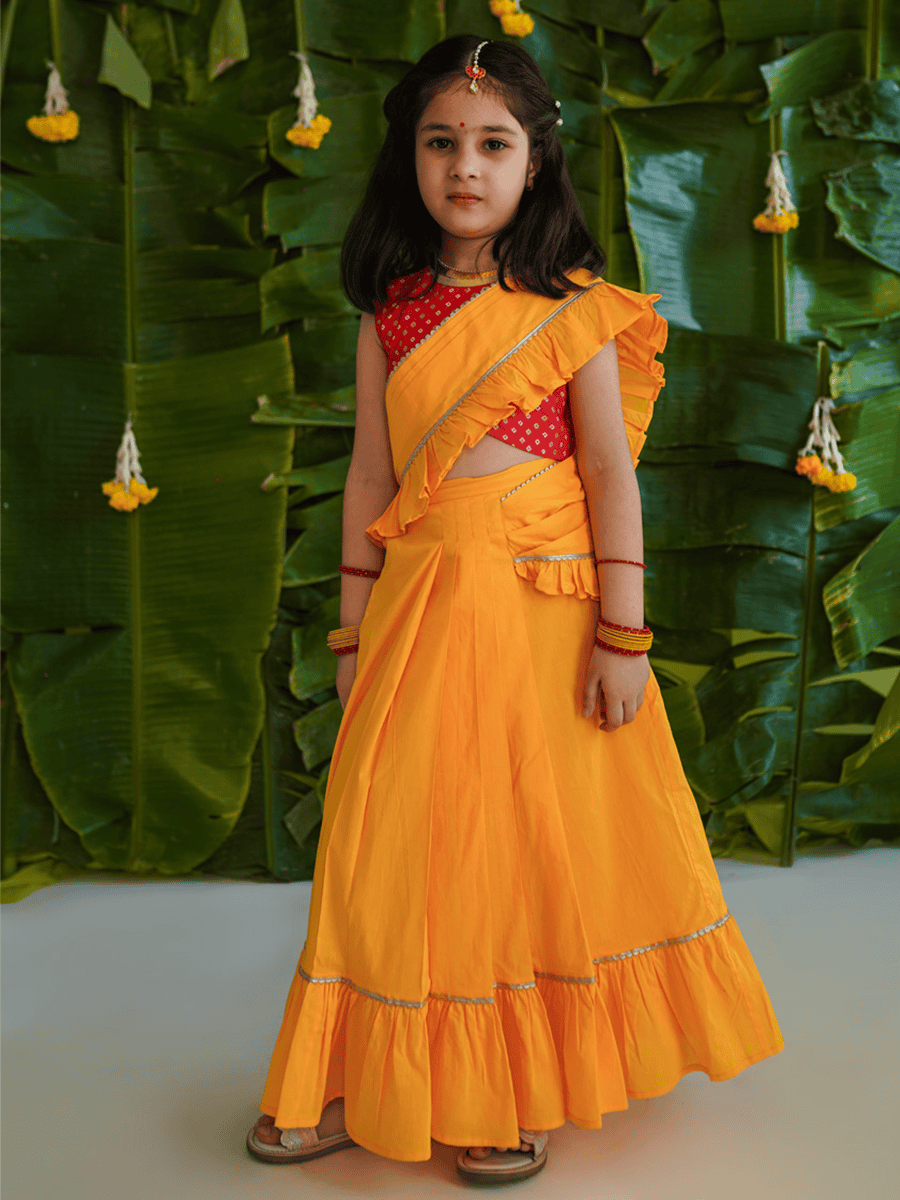 Maroon Net Kids Lehenga Choli 217128